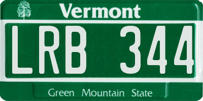 VT license plate LRB344