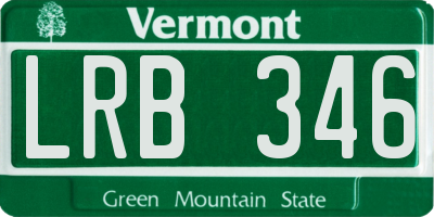 VT license plate LRB346