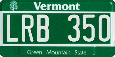 VT license plate LRB350