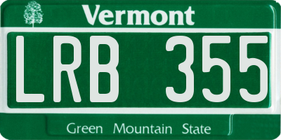 VT license plate LRB355