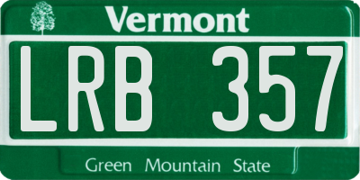 VT license plate LRB357