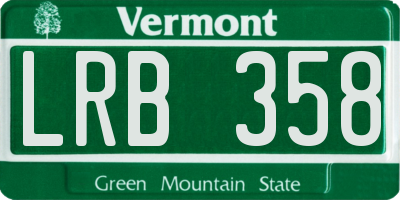 VT license plate LRB358