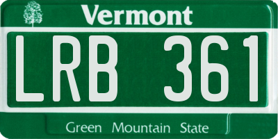 VT license plate LRB361