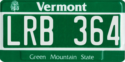 VT license plate LRB364