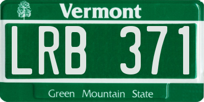 VT license plate LRB371