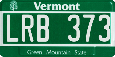 VT license plate LRB373