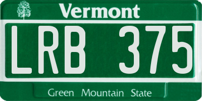 VT license plate LRB375