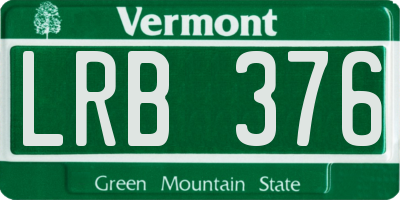 VT license plate LRB376