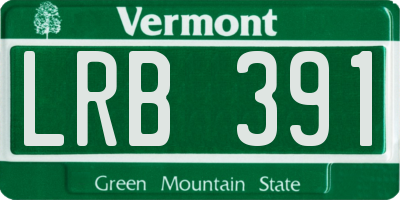 VT license plate LRB391