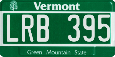 VT license plate LRB395