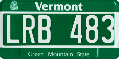 VT license plate LRB483