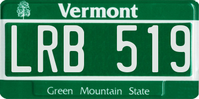 VT license plate LRB519