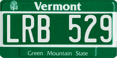VT license plate LRB529