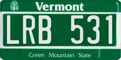 VT license plate LRB531