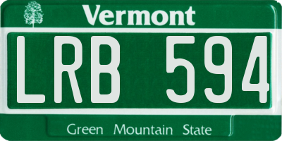 VT license plate LRB594