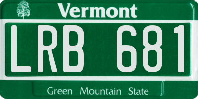 VT license plate LRB681