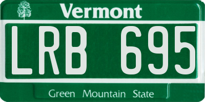 VT license plate LRB695