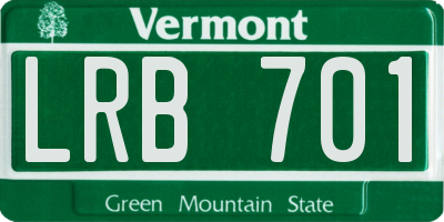 VT license plate LRB701