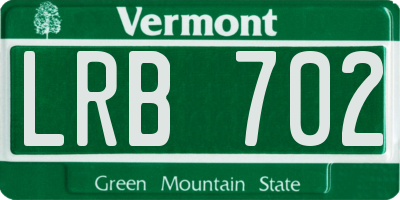 VT license plate LRB702