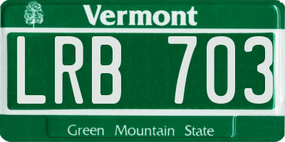 VT license plate LRB703