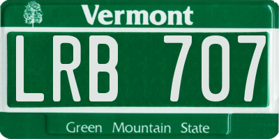 VT license plate LRB707