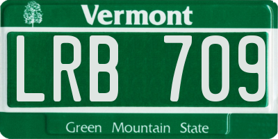 VT license plate LRB709