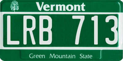 VT license plate LRB713