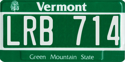 VT license plate LRB714