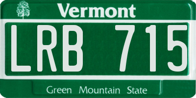 VT license plate LRB715
