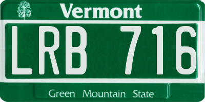 VT license plate LRB716