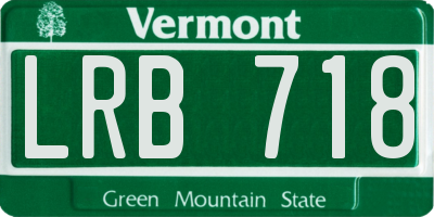 VT license plate LRB718