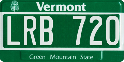 VT license plate LRB720
