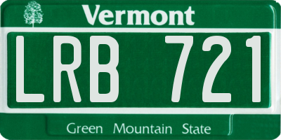 VT license plate LRB721