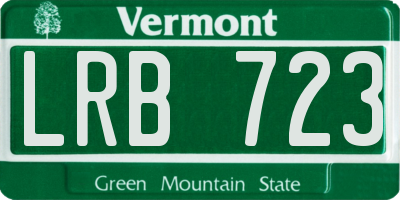 VT license plate LRB723