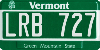 VT license plate LRB727