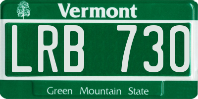 VT license plate LRB730