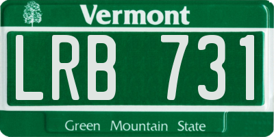 VT license plate LRB731