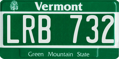 VT license plate LRB732