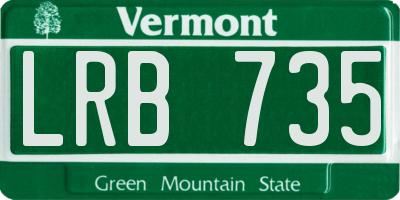 VT license plate LRB735