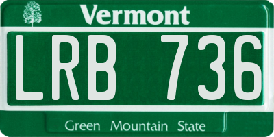 VT license plate LRB736