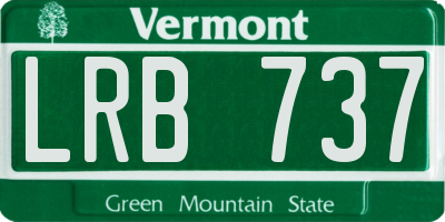 VT license plate LRB737