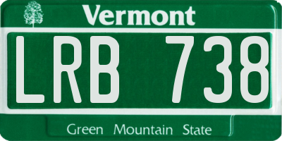 VT license plate LRB738