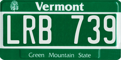 VT license plate LRB739