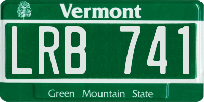 VT license plate LRB741
