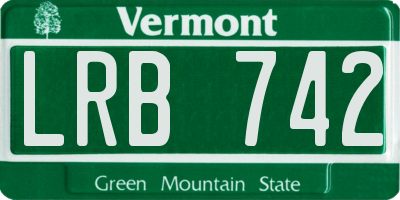 VT license plate LRB742