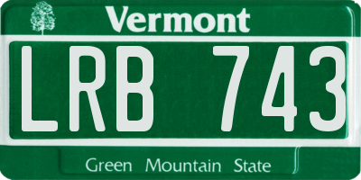 VT license plate LRB743