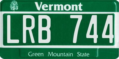 VT license plate LRB744