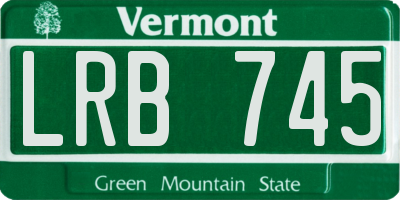 VT license plate LRB745