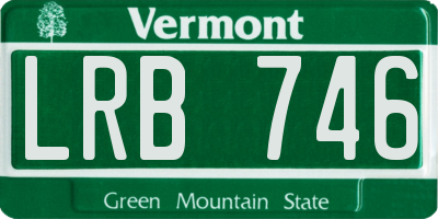 VT license plate LRB746