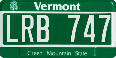 VT license plate LRB747